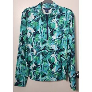 Tommy Bahama Active Azure Lagoon XL Long Sleeve Mock Neck 1/4 Zip Pullover Golf